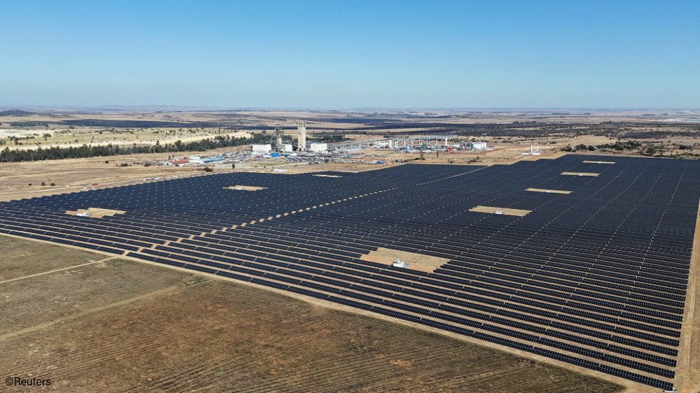 Solar panels at a mine in South Africa