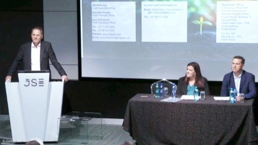 DRDGOLD CEO Niël Pretorius with CFO Henriette Hooijer and CFO Jaco Schoeman.