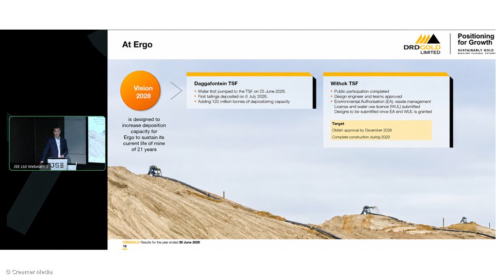 Daggafontein tailings storage facility commissioned.