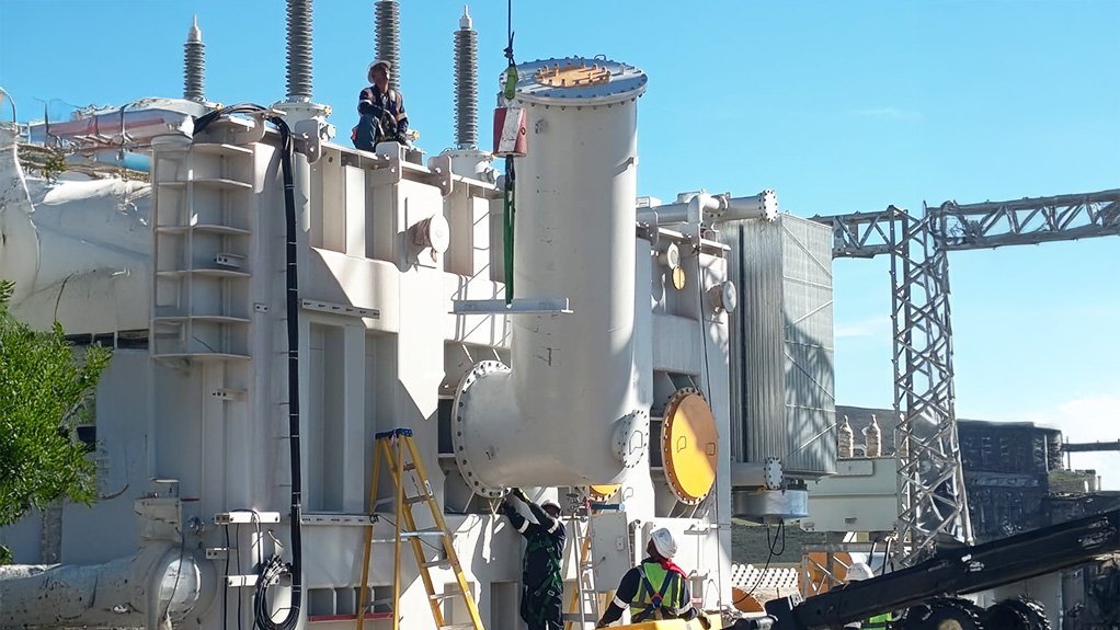 Construction work at the new substation