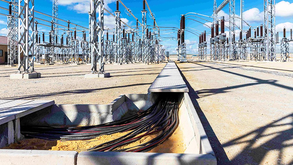 Cables at the under-construction substation