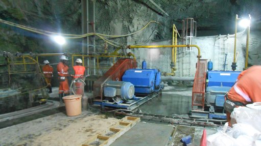 Image of underground mine dewatering being delivered by Cementation Africa