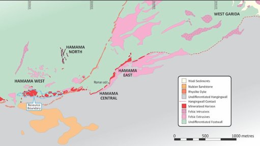 A schematic of the Hamama area