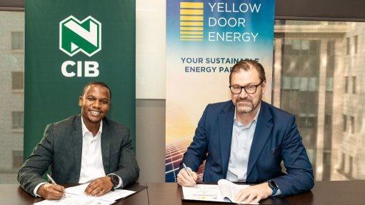Nedbank CIB principal of power and renewables finance South Africa Hlatse Nkune and Yellow Door Energy South Africa MD John Taylor
