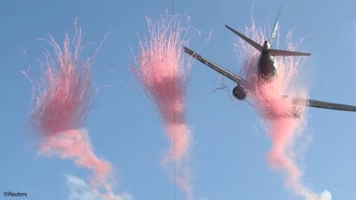 One of two Airlink aeroplanes that participated in the August 29 flbyby at Cape Town's DHL Stadium