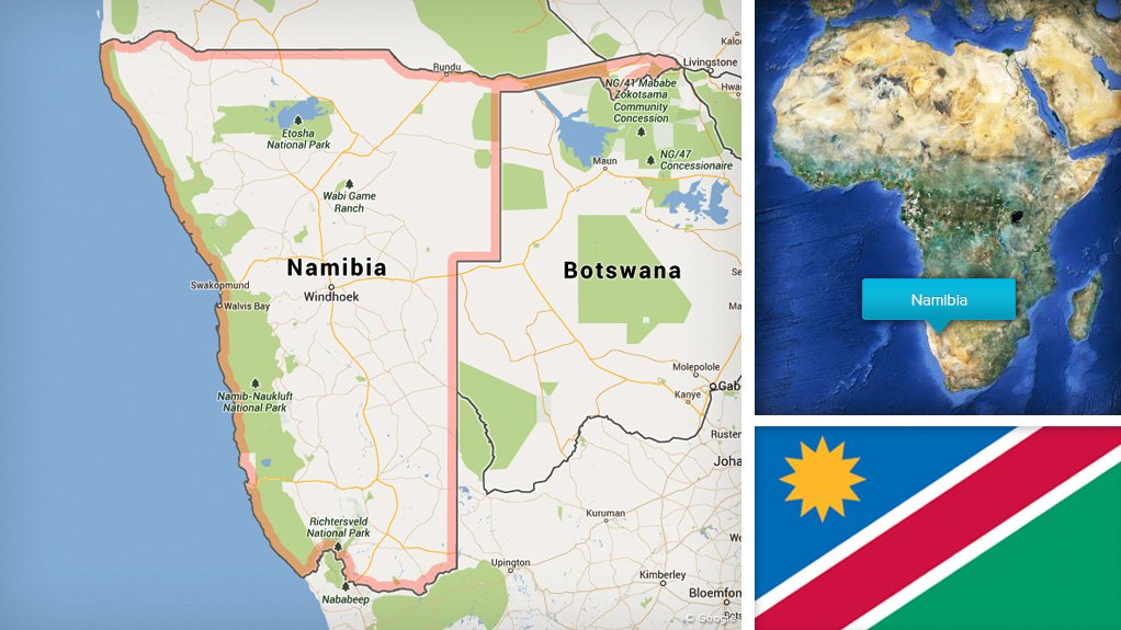 Image of Namibia map/flag