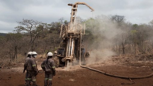 Image of a drill rig at Monte Muambe