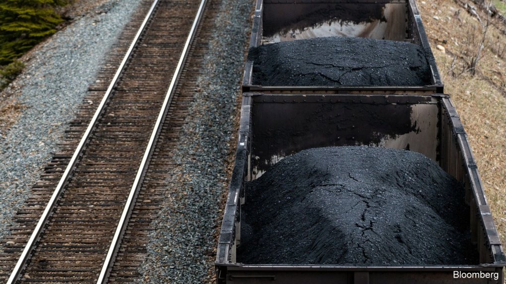 Coal in rail wagon