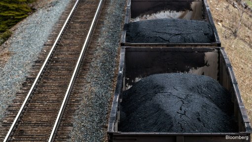 Coal in rail wagon