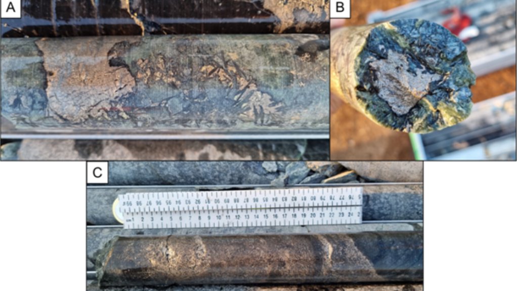 An image of URU nickel and copper drill core