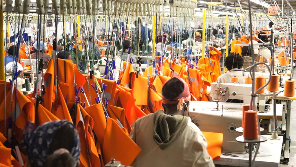 People working in a textile factory