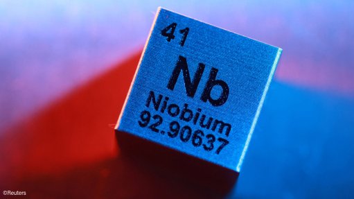 A block showing the periodic table details of niobium