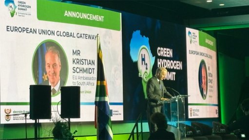 EU ambassador to SA, Kristian Schmidt, announced one of the grant funding projects at the hydrogen summit