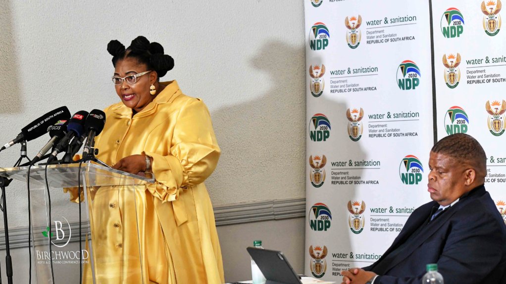 Image of Water and Sanitation Minister Pemmy Majodina and Deputy Minister David Mahlobo 