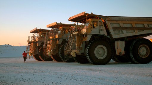 Mine trucks in Canada