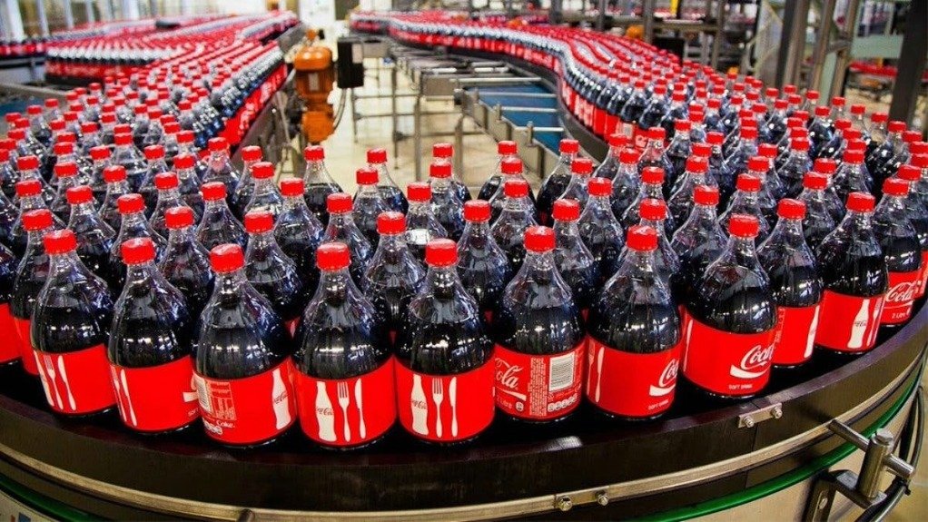 Coca-Cola bottles on conveyor