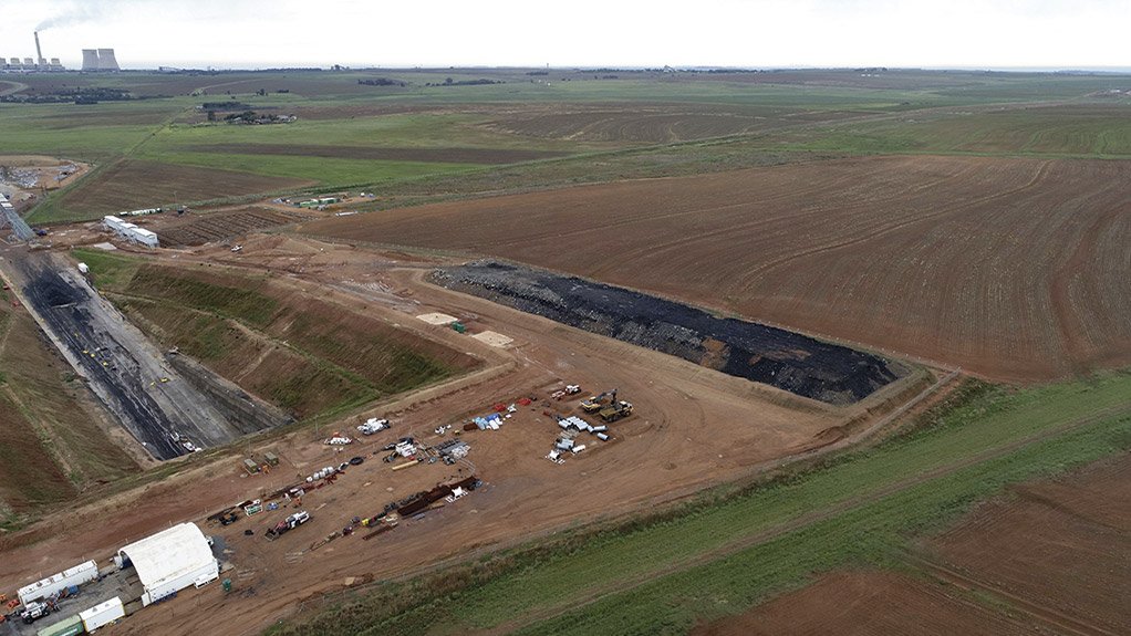 Aerial view of the Zibulo box cut, showing the portal entrances that provide access to the underground mining operation