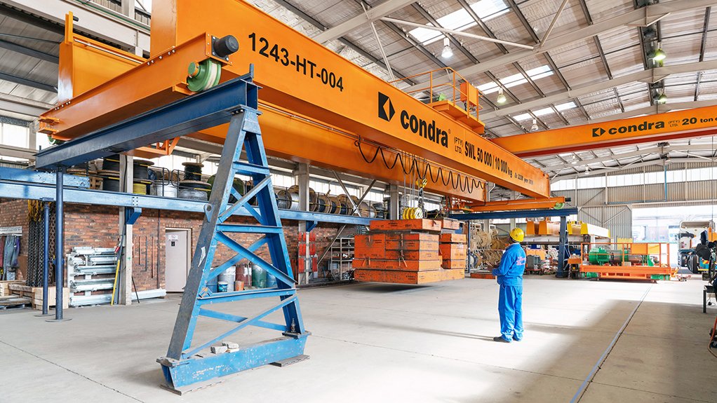 Image of a Condra crane in a factory
