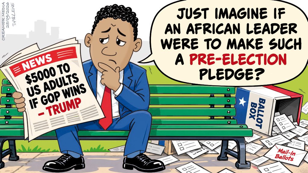 UNDEMOCRATIC ‘DIVIDEND’: US President Donald Trump’s outrageous pledge of $5 000 to every adult American should the Republicans retain control of the House and Senate after midterm elections in November smacks of desperation and reeks of hypocrisy. The term ‘bribe’ would most definitely be used if an African leader were to propose such a grossly undemocratic and fiscally damaging payout.