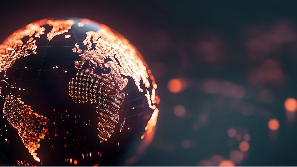 A world globe with continents
