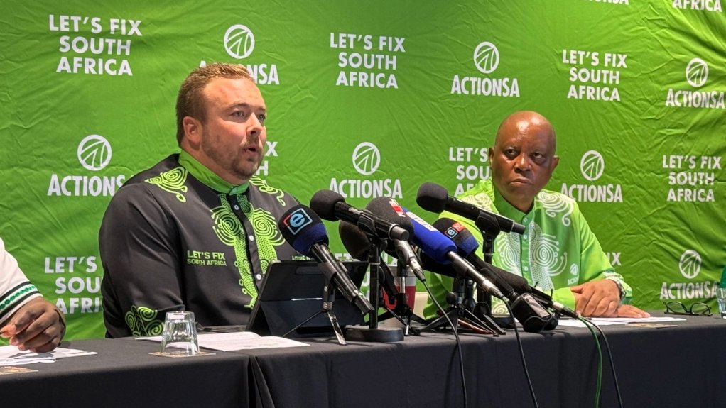 ActionSA spokesperson Michael Beaumont and party leader Herman Mashaba