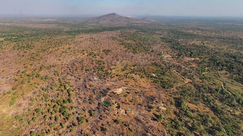 An aerial view of the area that the Bambadji advanced gold exploration project, in Senegal