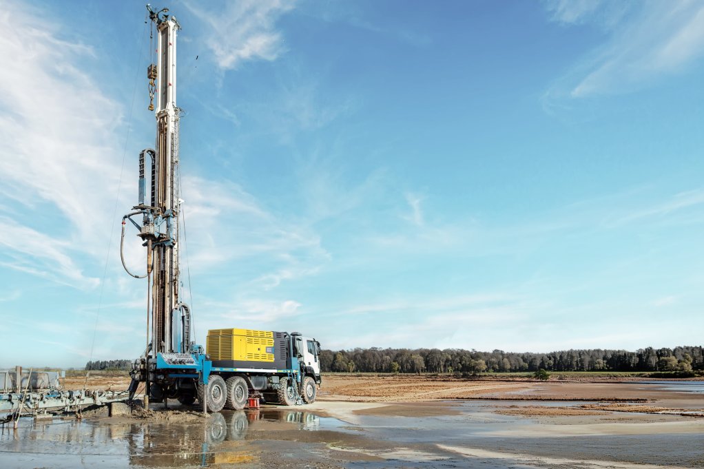 Image of an Atlas Copco X Air 1200-30 DrillAir portable air compressors on site