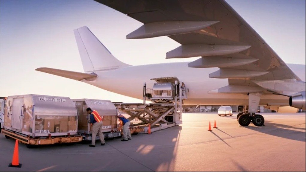 air cargo being loaded onto plane