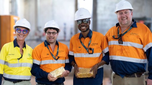 From left are Montage Gold EVP of exploration Silvia Bottero, CEO Martino De Ciccio, CFO Constant Tia and president and chief development officer Peder Olsen