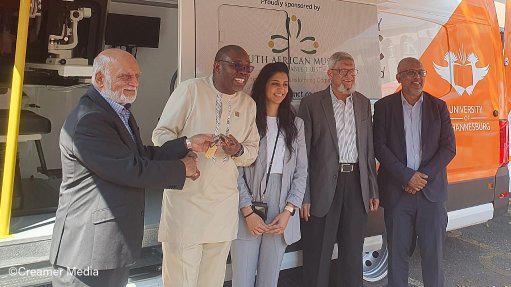 From left: SAMCT trustee Gaff Osman; UJ vice chancellor and principal Professor Letlhokwa Mpedi; UJ Department of Optometry head Professor Nabeela Hasrod Gany; SAMCT trustee and educational consultant Farouk Bayat; and SAMCT trustee Shabir Chohan