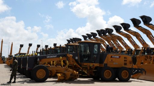 Excavators to be used on the site of Dangote's new Kenya refinery