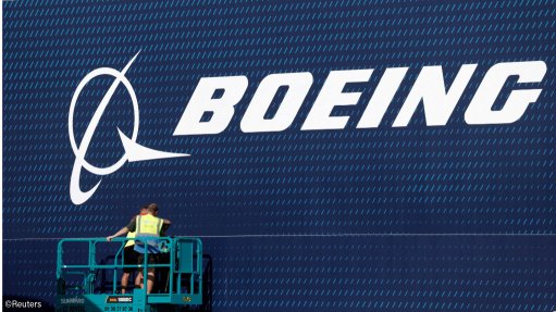 Boeing logo on a wall