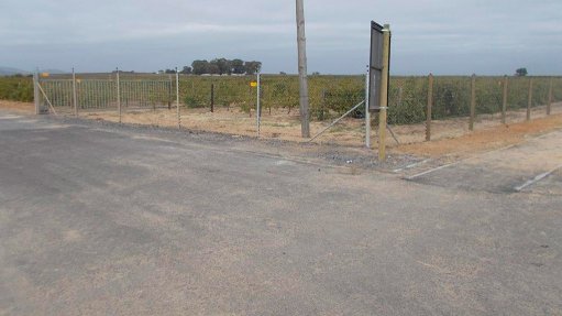 Electric fence on farm