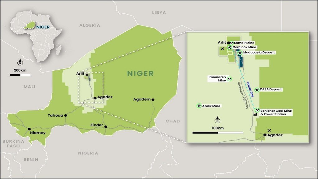 Location map of the Madaouela mine