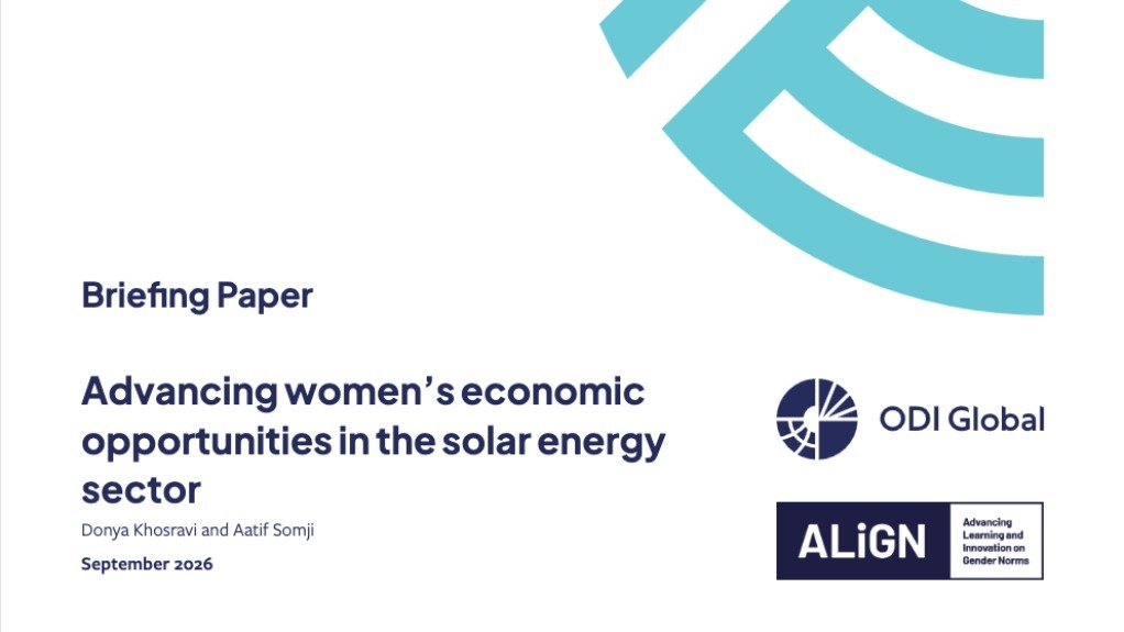 Advancing women’s economic opportunities in the solar energy sector