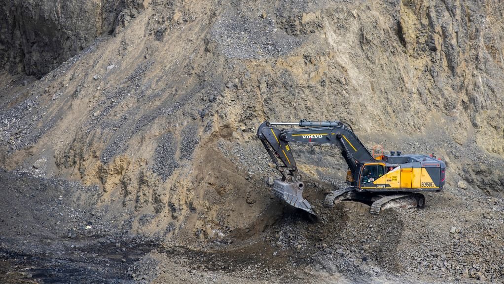 mine site with excavator