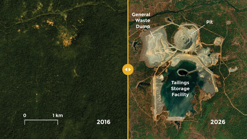 An openpit gold mine in Cambodia