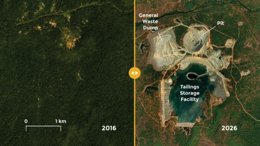 An openpit gold mine in Cambodia