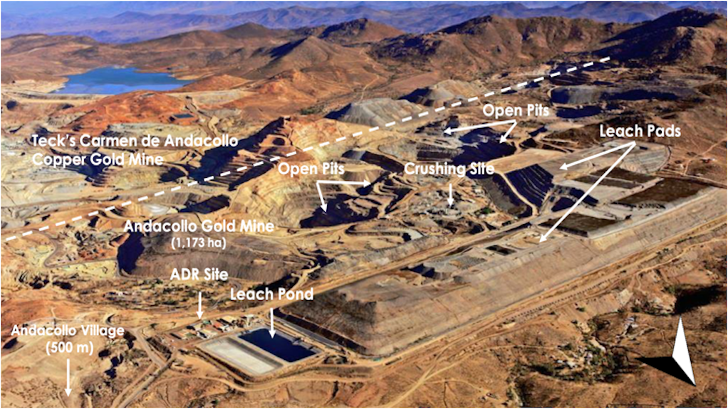 Existing brownfield infrastructure at the Andacollo Project, Coquimbo Region, Chile