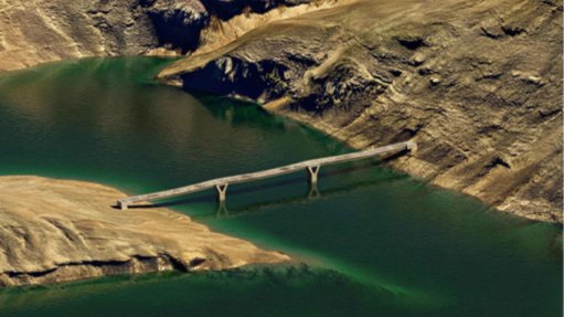 Rendering of concept pedestrian stressed-ribbon bridge Lesotho