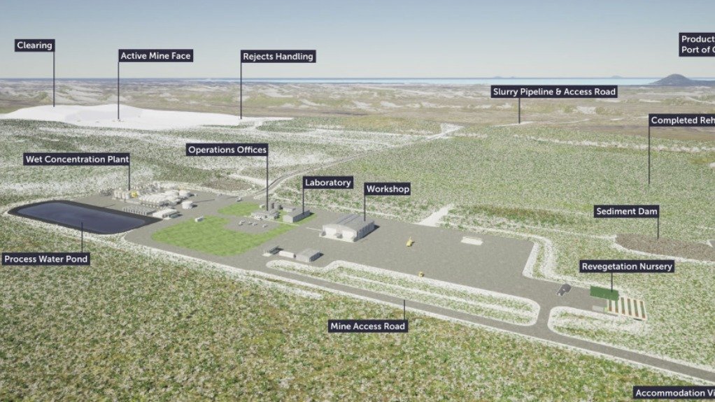 Partial layout rendering of Northern Silica project