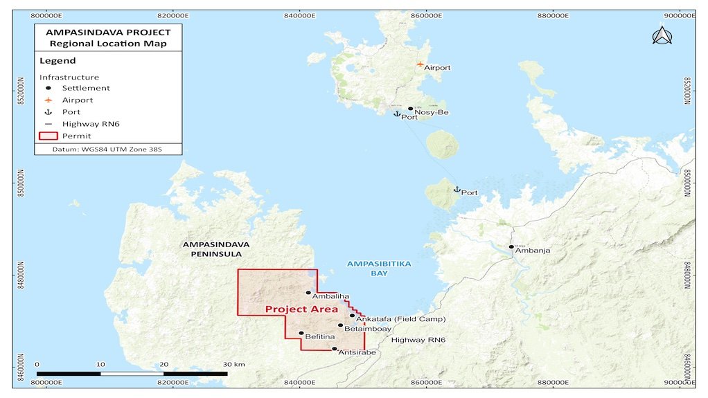 Project area map for the Ampasindava project