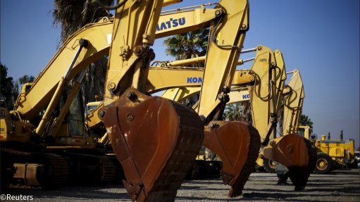 Mine excavator machinery linked up