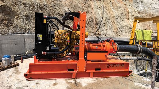 Image of a dewatering pump on a mine site