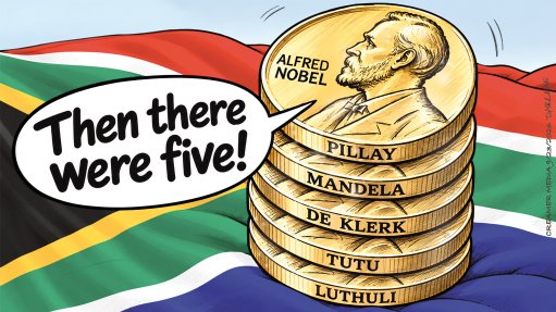 

GOLDEN PEACE: South Africa is a country of contradictions. On the day that Navi Pillay was named as the 2026 Nobel Peace Prize ﻿winner, her home city of Durban was being rocked by anti-immigrant violence. South Africa’s other four recipients – Albert Luthuli, Desmond Tutu, FW de Klerk and Nelson Mandela – also walked this country’s fine line between peace and violence. This contradiction notwithstanding, South Africa should still celebrate the fact that Pillay and her fellow laureates are true symbols of peace in a fractured world.

