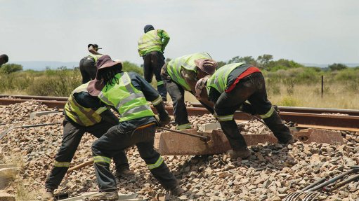 ANNUAL SHUTDOWN: Earlier this month, extensive maintenance was undertaken along the 861-km iron-ore export line stretching from Sishen in the Northern Cape to the Port of Saldanha in the Western Cape. Maintenance activities, which were undertaken by the Transnet Rail Infrastructure Manager, included rail and sleeper replacement, ballast screening, turnout renewal and maintenance, formation rehabilitation, culvert installation, as well as electrical and signalling upgrades.
