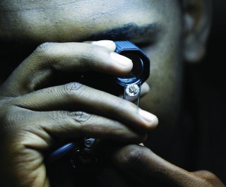 THROUGH THE LOOKING GLASS Diamonds are checked thoroughly to ensure the design parameters are met
