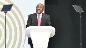President Cyril Ramaphosa speaking at the sixteenth annual Nelson Mandela Lecture 
