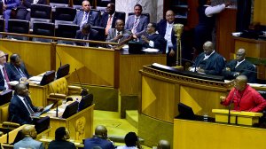 President Cyril Ramaphosa & EFF President Julius Malema in Parliament 