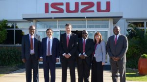 Minister of Trade and Industry, Ebrahim Patel, second left, and Deputy Minister, Fikile Majola, left, visited Isuzu Motors South Africa whilst in PE